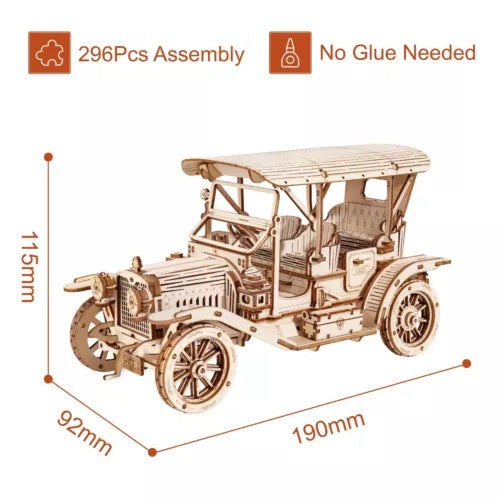 ROKR 3D Wooden Puzzle DIY Model Vintage Car MC801 Building Toys Gifts For Teens - ScentiMelti Home Fragrance, Beauty & Gifts UK