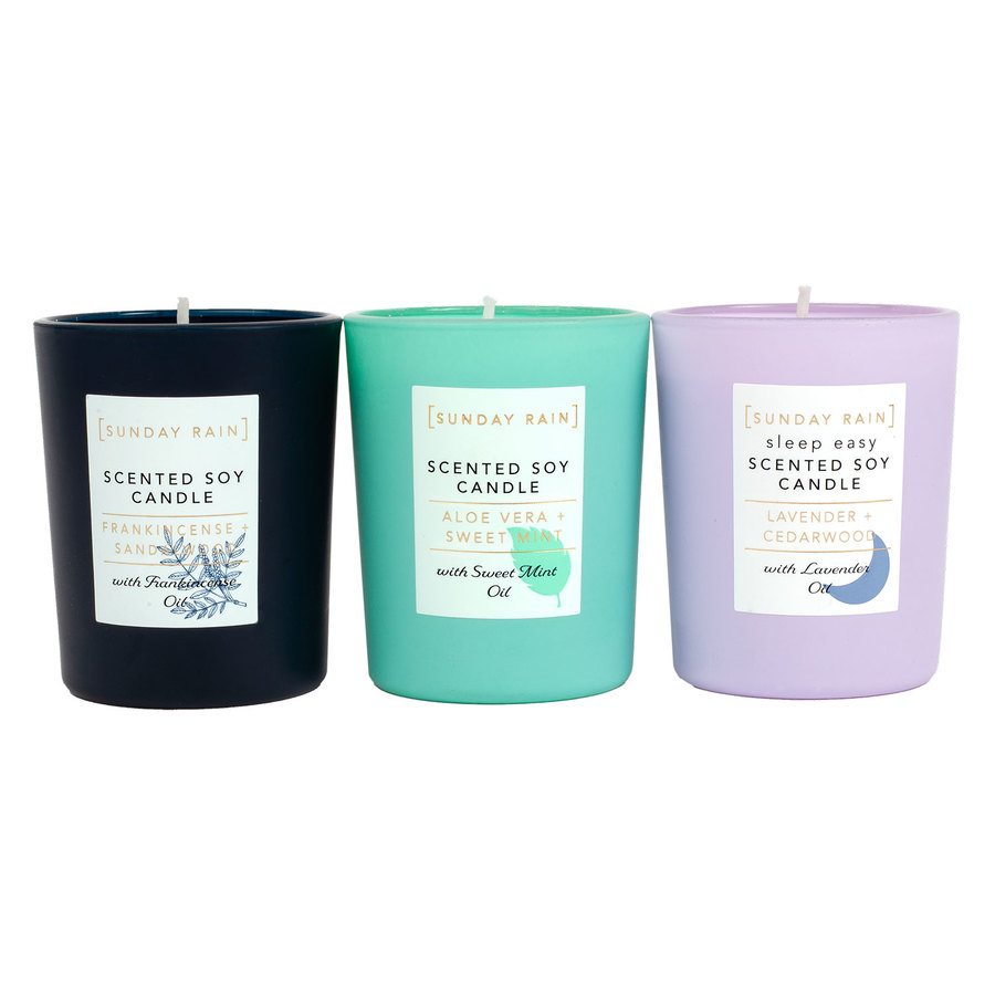 Sunday Rain Mini Scented Candle Trio - ScentiMelti Home Fragrance, Beauty & Gifts UK