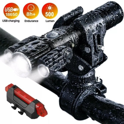 LED Rechargeable Bike Lights Bicycle Torch Front & Rear Lamp Set USB Waterproof - ScentiMelti Home Fragrance, Beauty & Gifts UK