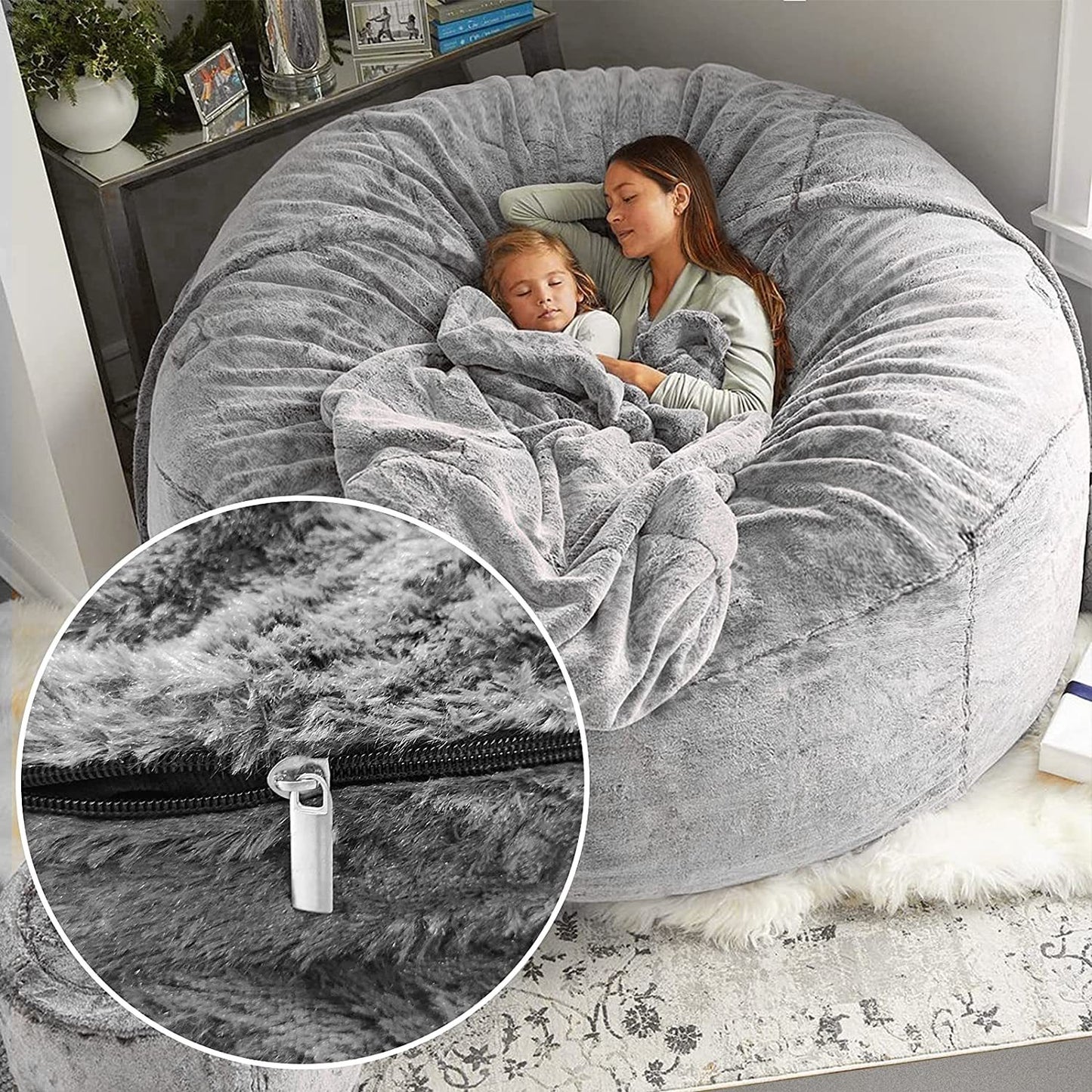 Giant Bean Bag - Snow Gray - ScentiMelti  Giant Bean Bag - Snow Gray