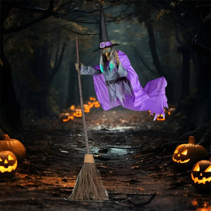 Halloween Flying Witch Decoration Halloween Ghost Outdoor Scary Animatronics Halloween Props With Scary Sound - ScentiMelti Home Fragrance, Beauty & Gifts UK