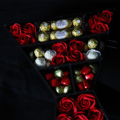 Ferrero Rocher & Raffaello Signature Chocolate Bouquet With Red Roses - ScentiMelti  Ferrero Rocher & Raffaello Signature Chocolate Bouquet With Red Roses