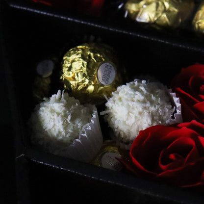 Ferrero Rocher & Raffaello Signature Chocolate Bouquet With Red Roses - ScentiMelti  Ferrero Rocher & Raffaello Signature Chocolate Bouquet With Red Roses