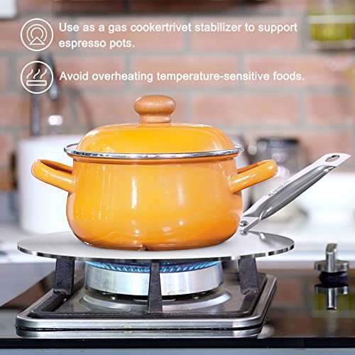 Heat Diffuser Simmer Ring Plate, Stainless Steel With Stainless Handle, Induction Adapter Plate For Gas Stove Glass Cooktop Converter, Flame Guard Induction Hob Pans, 7.5Inch & 8Inch & 9.25 Inch - ScentiMelti Home Fragrance, Beauty & Gifts UK