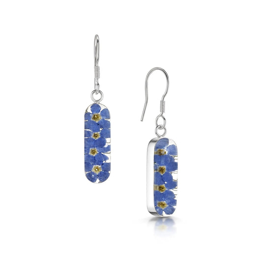 Forget-me-not drop earrings 'Leela' vertical bar - ScentiMelti Home Fragrance, Beauty & Gifts UK