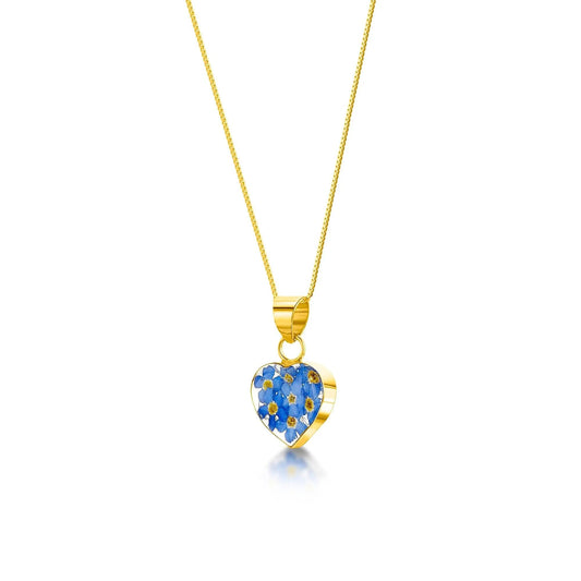 Forget-me-not necklace by Shrieking Violet® Gold-plated sterling silver heart pendant. - ScentiMelti Home Fragrance, Beauty & Gifts UK