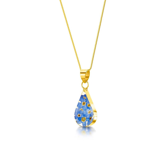 Forget-me-not necklace by Shrieking Violet® Gold-plated sterling silver teardrop. - ScentiMelti Home Fragrance, Beauty & Gifts UK