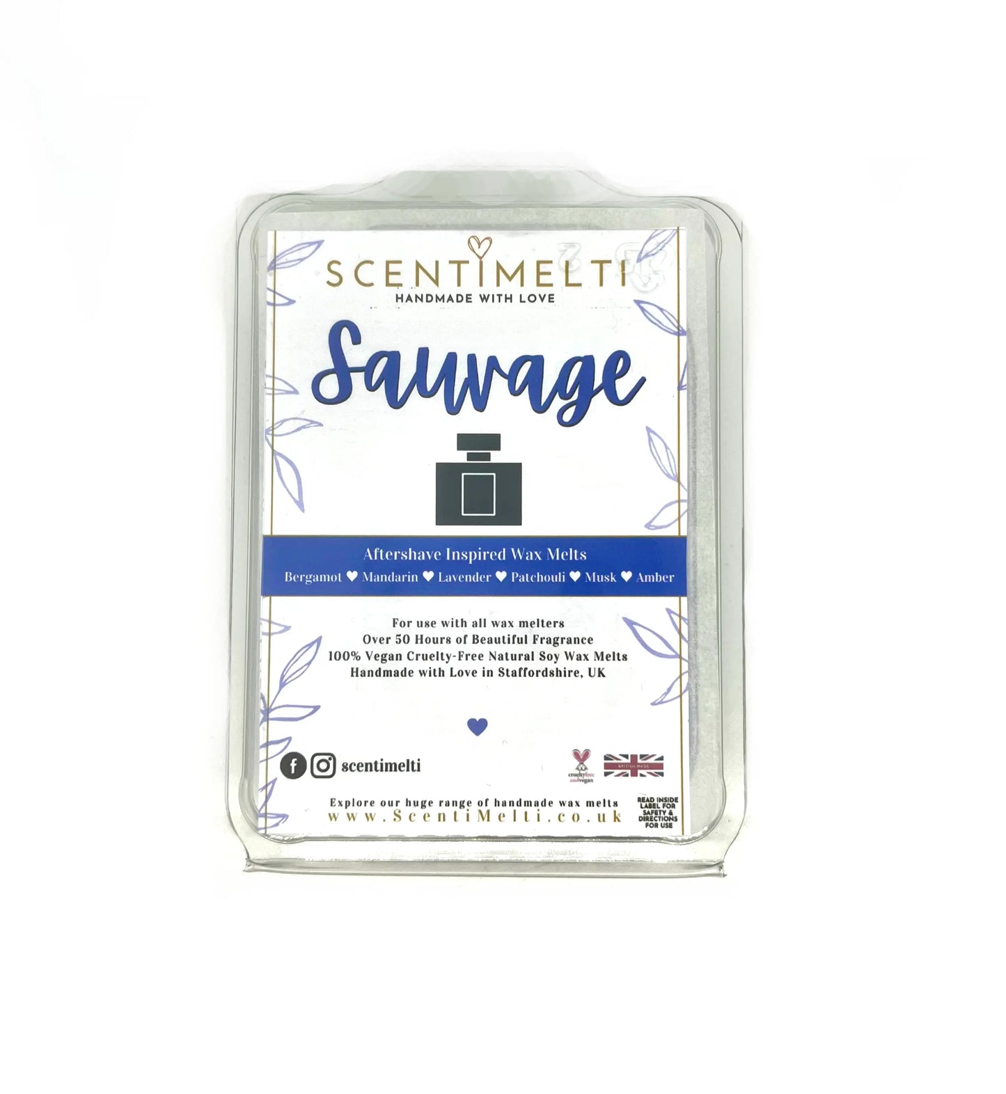 Sauvage Heart Clamshell Wax Melts - ScentiMelti  Sauvage Heart Clamshell Wax Melts