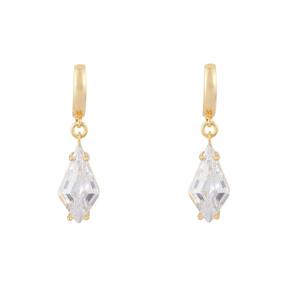 Shine Bright Rhombus Drop Earrings: Gold