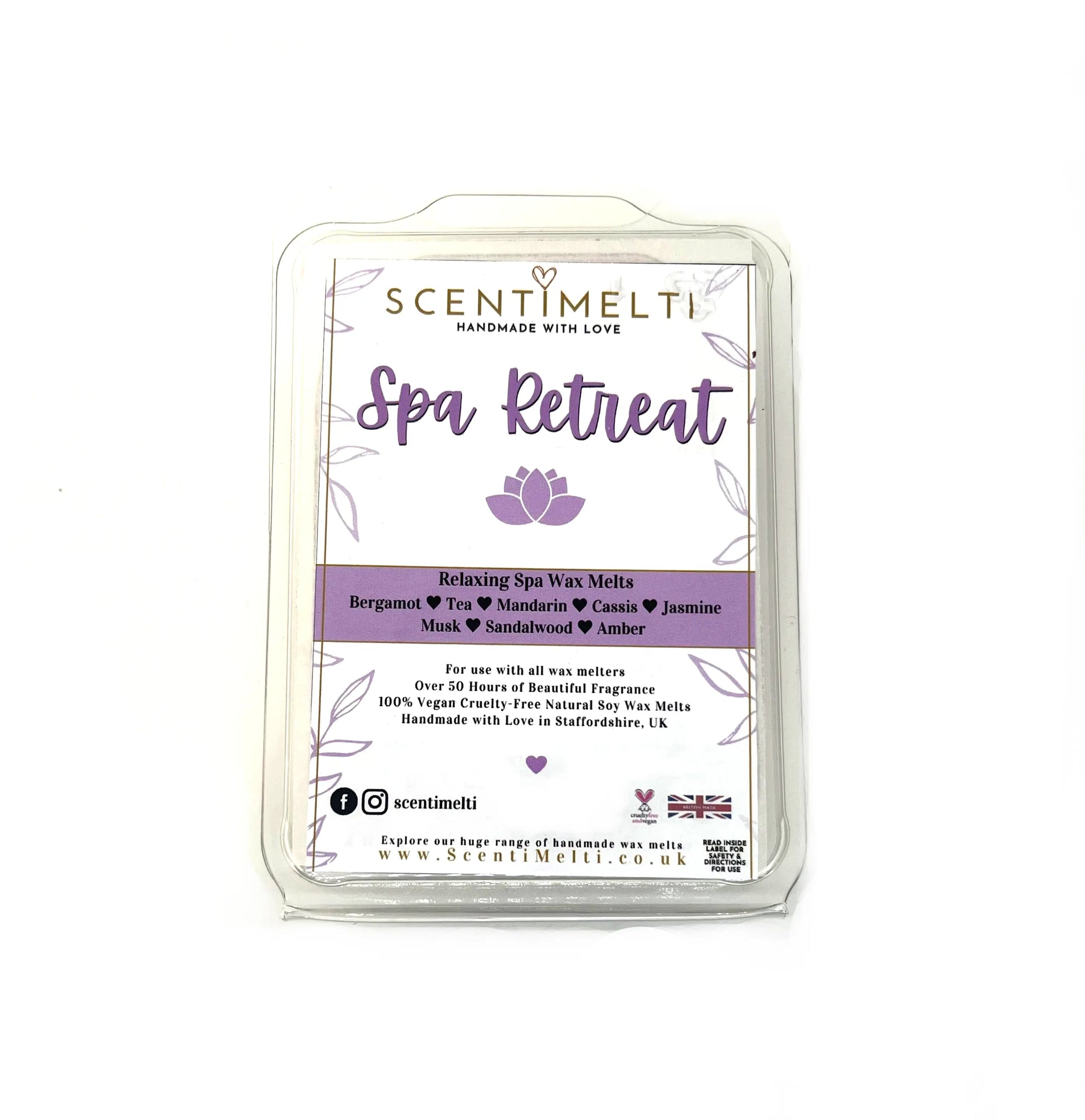 Spa Retreat Heart Clamshell Wax Melts - ScentiMelti  Spa Retreat Heart Clamshell Wax Melts