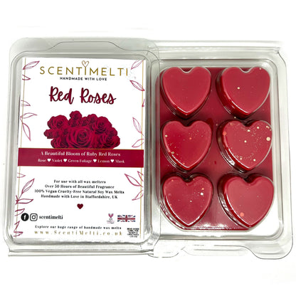 Red Roses JM Inspired Heart Clamshell Wax Melts - ScentiMelti  Red Roses JM Inspired Heart Clamshell Wax Melts