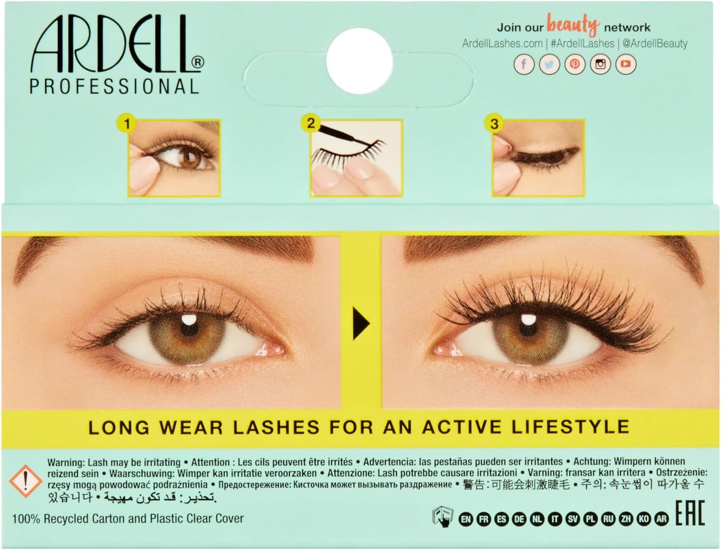 Ardell Active Lash Gainz False Eyelashes, Water-resistant, Light Volume, Medium Length, Vegan Friendly, 1 Pair (Pack of 1) - ScentiMelti Home Fragrance, Beauty & Gifts UK