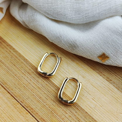 Sterling Silver U Shape Geometric Minimalist Square Huggies Hoop Earrings The Colourful Aura ScentiMelti Wax Melts