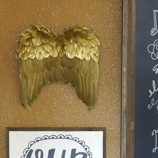 Gold Feather Wings Wall Decoration