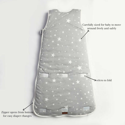 Grey Stars Baby Sleeping Bag Cotton Passion UK ScentiMelti Wax Melts