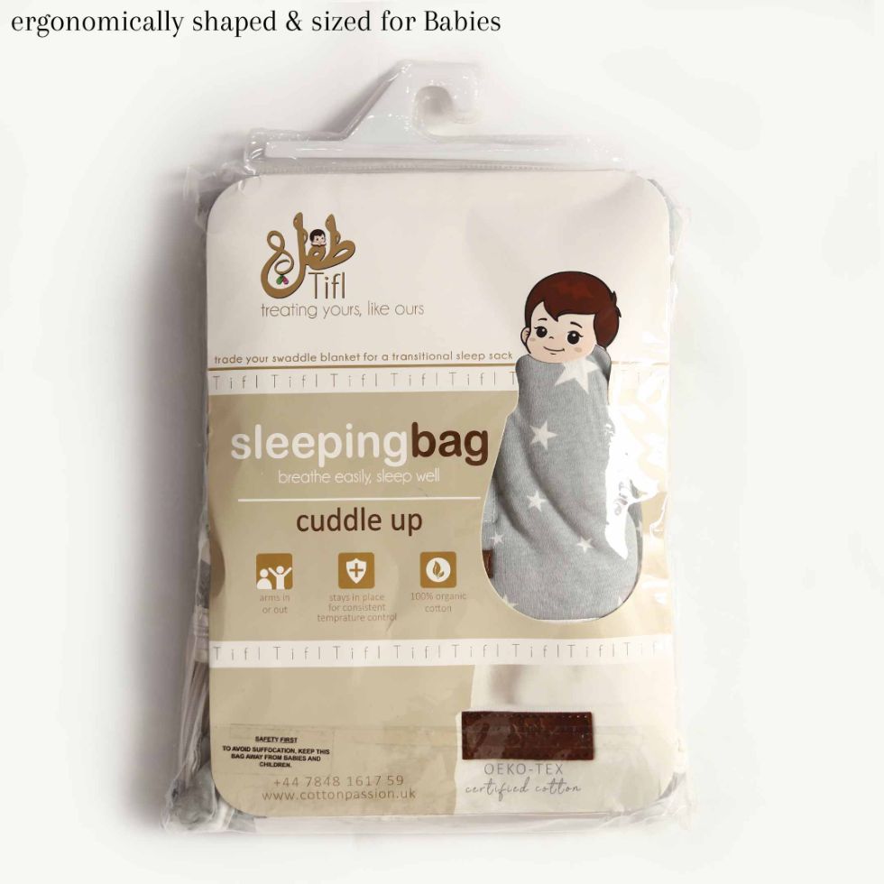 Grey Stars Baby Sleeping Bag Cotton Passion UK ScentiMelti Wax Melts