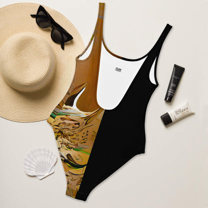 Half Black Half Gāolàng - Womens One-Piece Swimsuit - ScentiMelti Home Fragrance, Beauty & Gifts UK