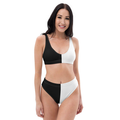 Half Black Half White - Womens Two-Piece Bikini - ScentiMelti Home Fragrance, Beauty & Gifts UK