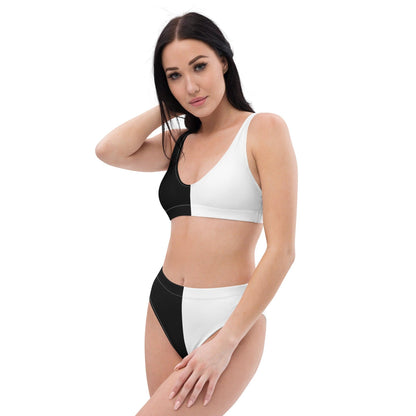 Half Black Half White - Womens Two-Piece Bikini - ScentiMelti Home Fragrance, Beauty & Gifts UK