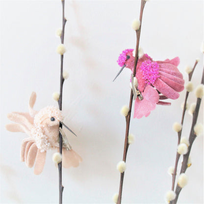 Pink And Pearl Hummingbird Clip On Decorations www.ellajames.co.uk ScentiMelti Wax Melts