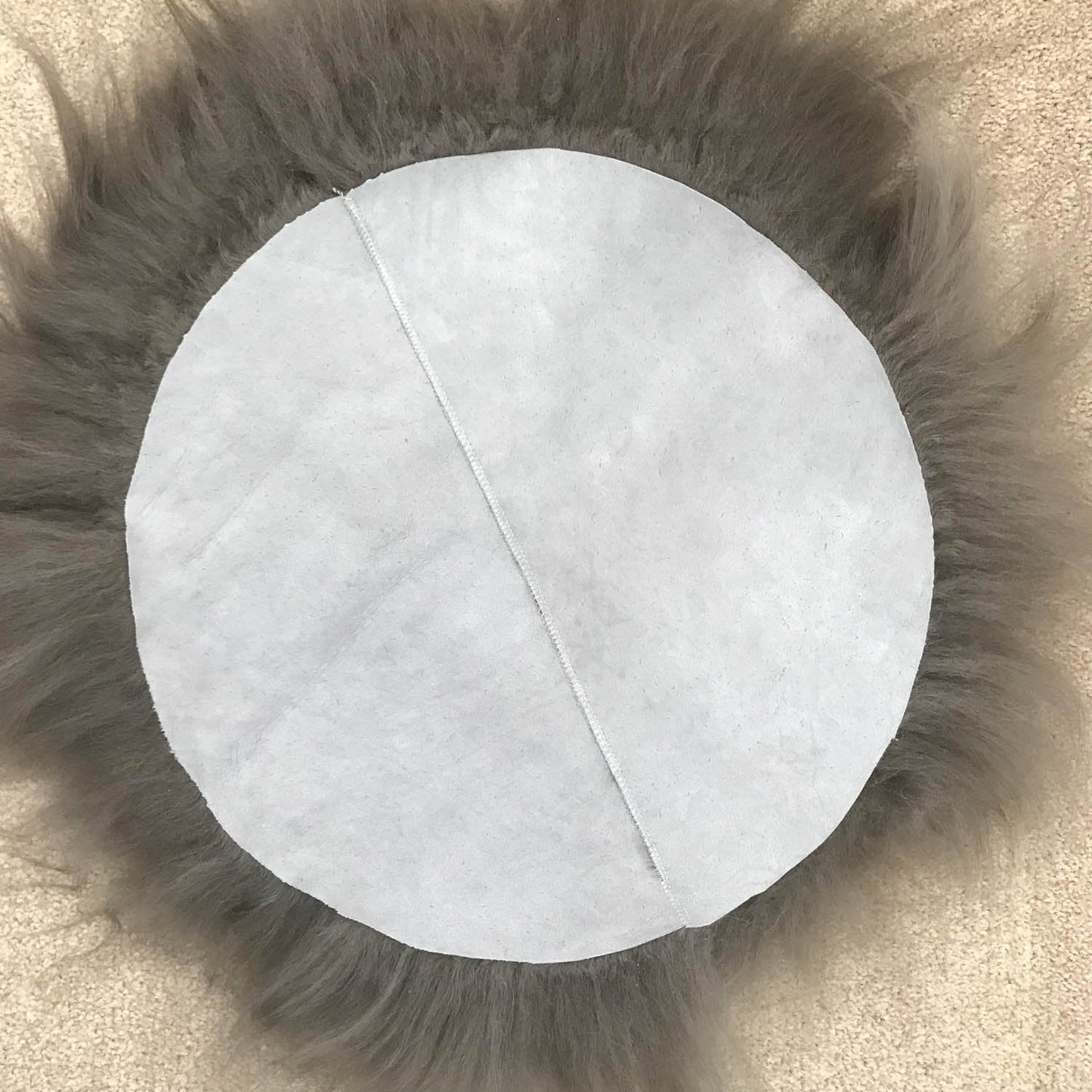 Icelandic Sheepskin Roundie Seat Cover Cool Grey Long 35cm - ScentiMelti Home Fragrance, Beauty & Gifts UK