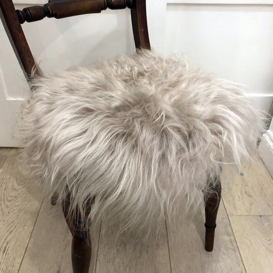 Icelandic Sheepskin Roundie Seat Cover Dove Grey Long 35cm - ScentiMelti Home Fragrance, Beauty & Gifts UK