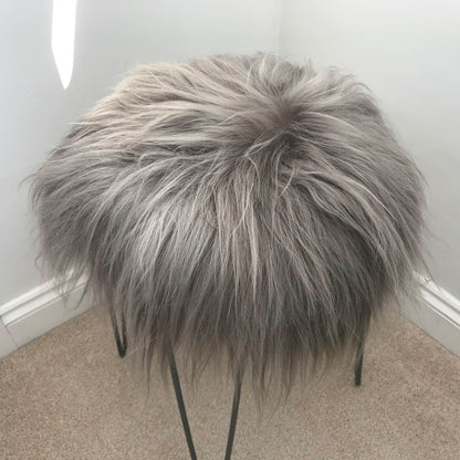 Icelandic Sheepskin Roundie Seat Cover Warm Grey Long 35cm - ScentiMelti Home Fragrance, Beauty & Gifts UK