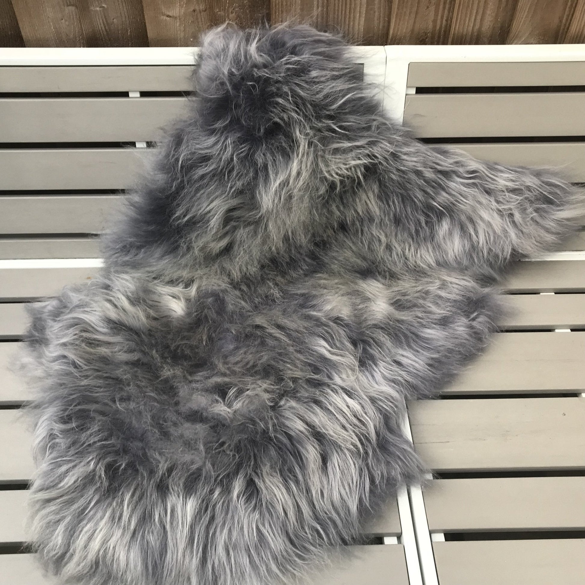 Icelandic Sheepskin Rug Cool Grey Long Fur Throw Wildash London ScentiMelti Wax Melts