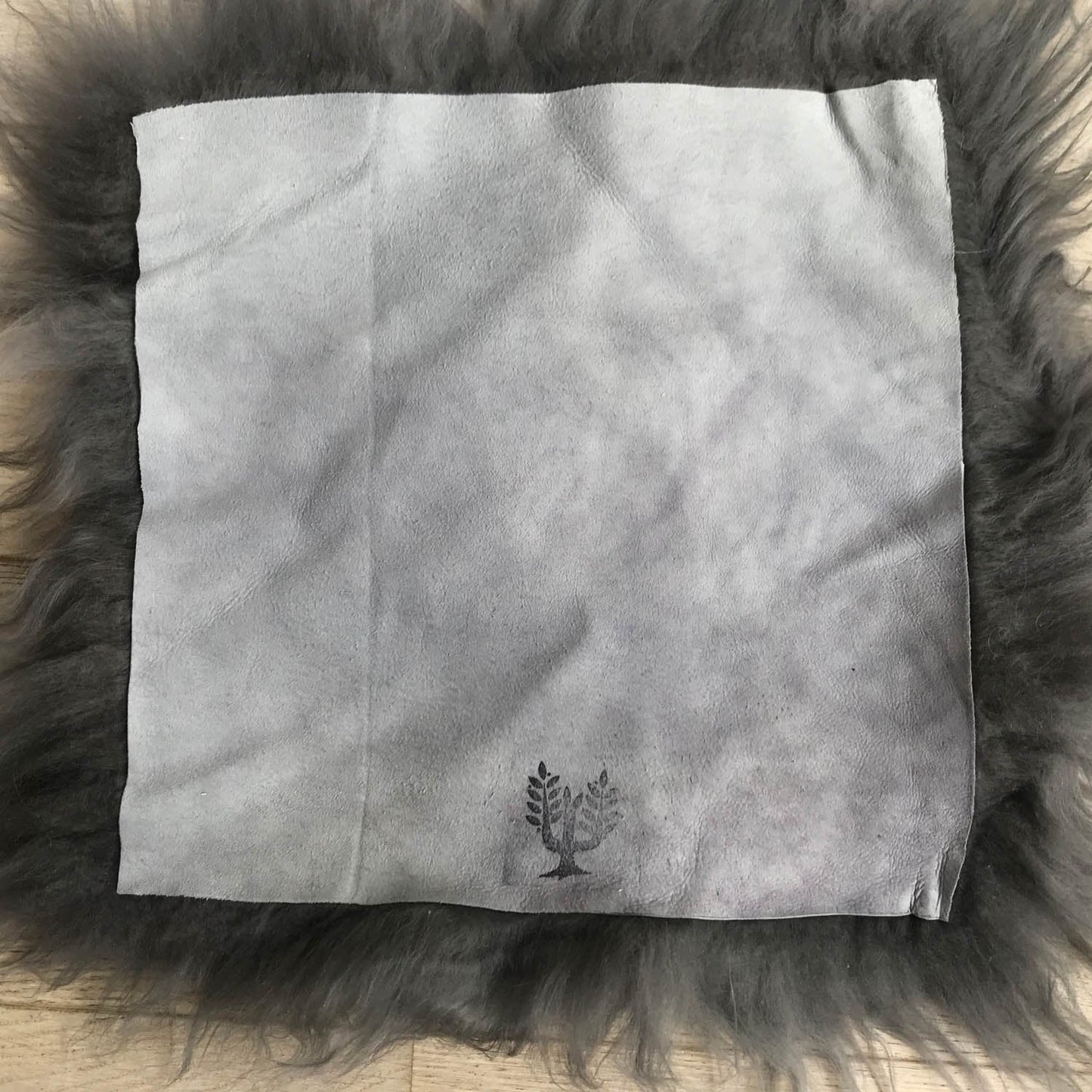 Icelandic Sheepskin Square Seat Cover 37cm Cool Grey - ScentiMelti Home Fragrance, Beauty & Gifts UK