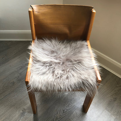 Icelandic Sheepskin Square Seat Cover Dove Grey - ScentiMelti Home Fragrance, Beauty & Gifts UK