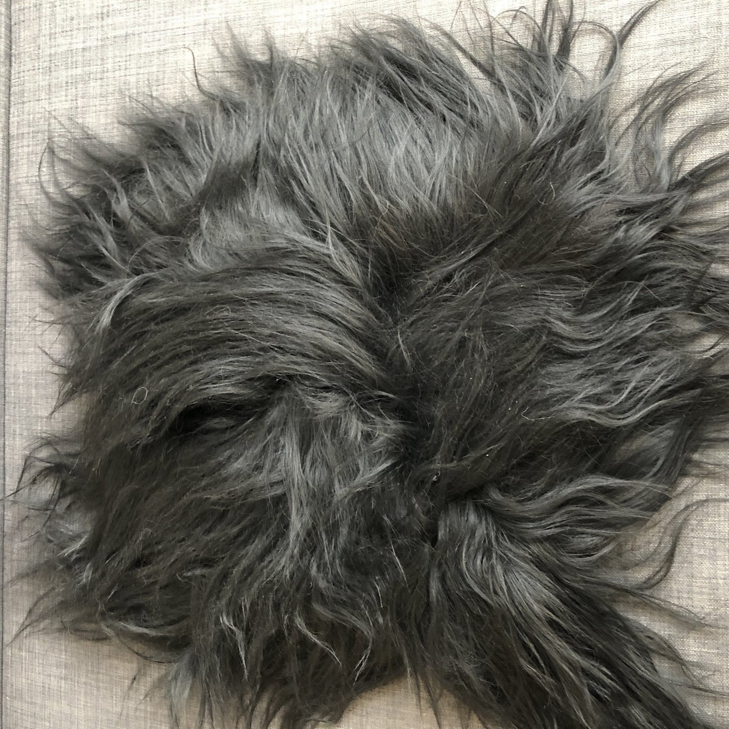 Icelandic Sheepskin Square Seat Cover 37cm Long Fur Natural Black - ScentiMelti Home Fragrance, Beauty & Gifts UK