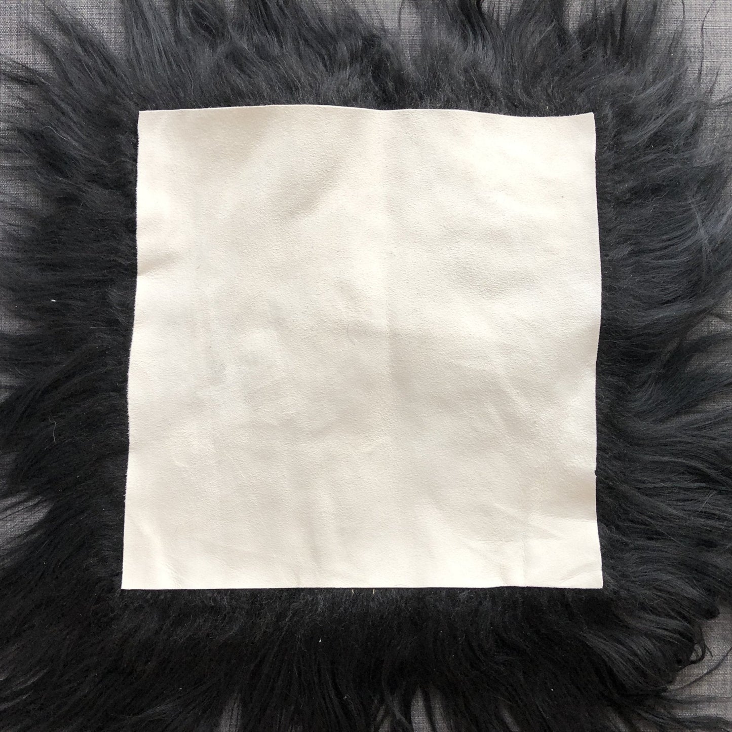 Icelandic Sheepskin Square Seat Cover 37cm Long Fur Natural Black - ScentiMelti Home Fragrance, Beauty & Gifts UK