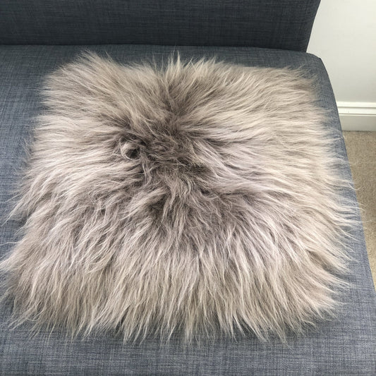 Icelandic Sheepskin Square Seat Cover 37cm Taupe - ScentiMelti Home Fragrance, Beauty & Gifts UK