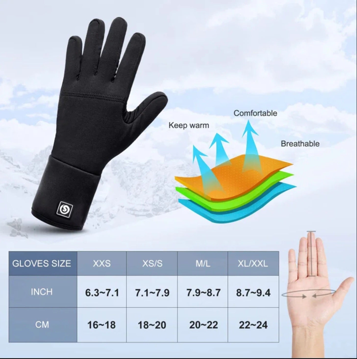 IcePro2 Electric Heated Gloves Battery Liners CE, FCC, PSE Certified - ScentiMelti Home Fragrance, Beauty & Gifts UK