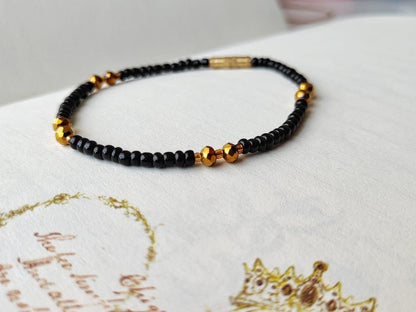 Black Golden Beads Indian Everyday Devil Eye Mangalsutra Nazaria Bracelet - ScentiMelti Home Fragrance, Beauty & Gifts UK