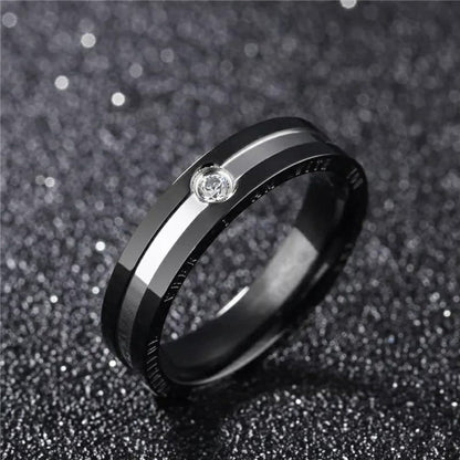 Stainless Steel Couple Black Rose Gold Wedding Band Promise Ring Set - ScentiMelti Home Fragrance, Beauty & Gifts UK