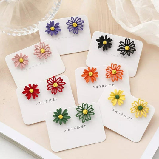 Colourful Daisy Sun Flower Summer Floral Dainty Boho Nature Stud Earrings The Colourful Aura ScentiMelti Wax Melts