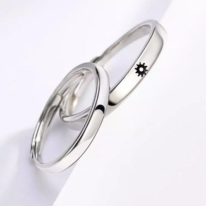 Multi Design Silver Couple Moon and Sun Promise Adjustable Ring set - ScentiMelti Home Fragrance, Beauty & Gifts UK