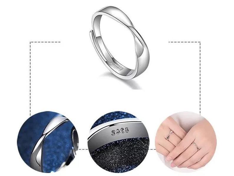 Adjustable Silver Couple Promise Mobius Twist Infinity Ring Set - ScentiMelti Home Fragrance, Beauty & Gifts UK