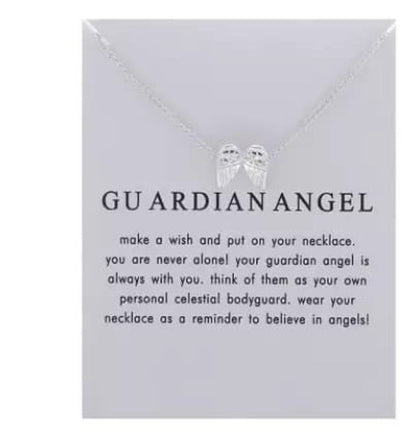 Golden Guardian Angel Wings Good Luck Two Wings Charm Pendant Necklace - ScentiMelti Home Fragrance, Beauty & Gifts UK