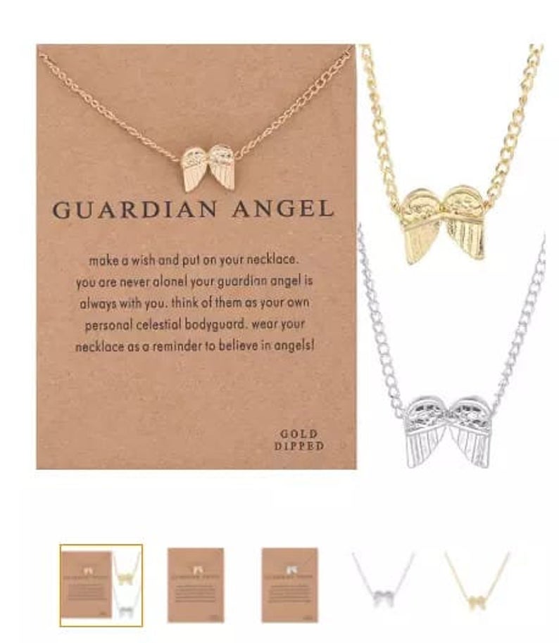 Golden Guardian Angel Wings Good Luck Two Wings Charm Pendant Necklace - ScentiMelti Home Fragrance, Beauty & Gifts UK