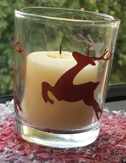 Red Glitter Reindeer Christmas Votive Candles, Pack of 3 Stickers4Walls ScentiMelti Wax Melts