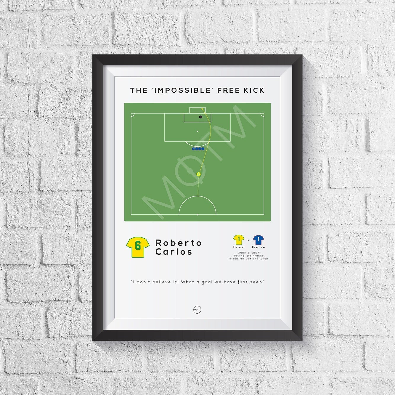 Roberto Carlos The 'Impossible' Free Kick Print MOTM Football ScentiMelti Wax Melts