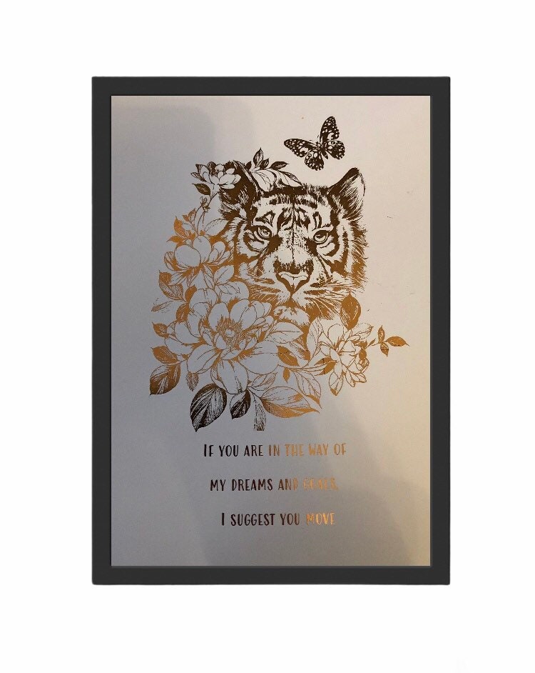 Tiger Quote Foil Print White/Rose Gold Billies Inks ScentiMelti Wax Melts