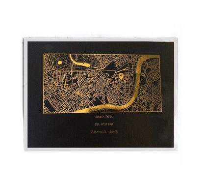 Our First Date Foil Printed Map Black Billies Inks ScentiMelti Wax Melts