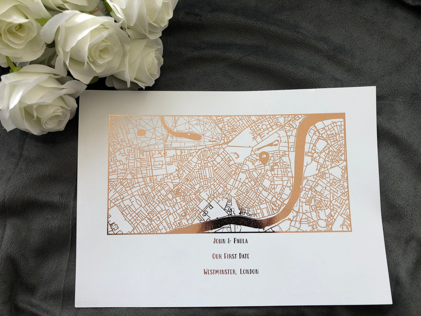 Our First Date Foil Printed Map White Billies Inks ScentiMelti Wax Melts