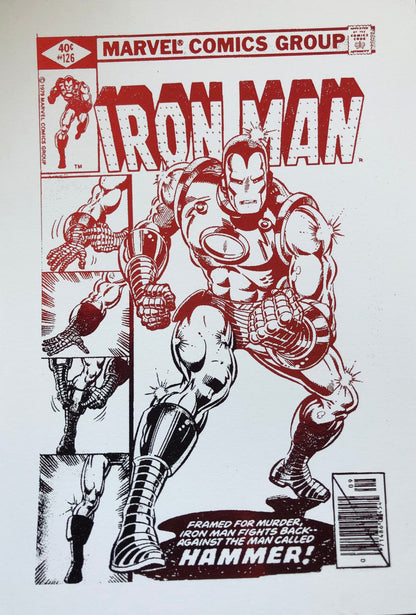 Set of 2 Iron Man Comic Cover & Comic Strip Foil Prints Billies Inks ScentiMelti Wax Melts