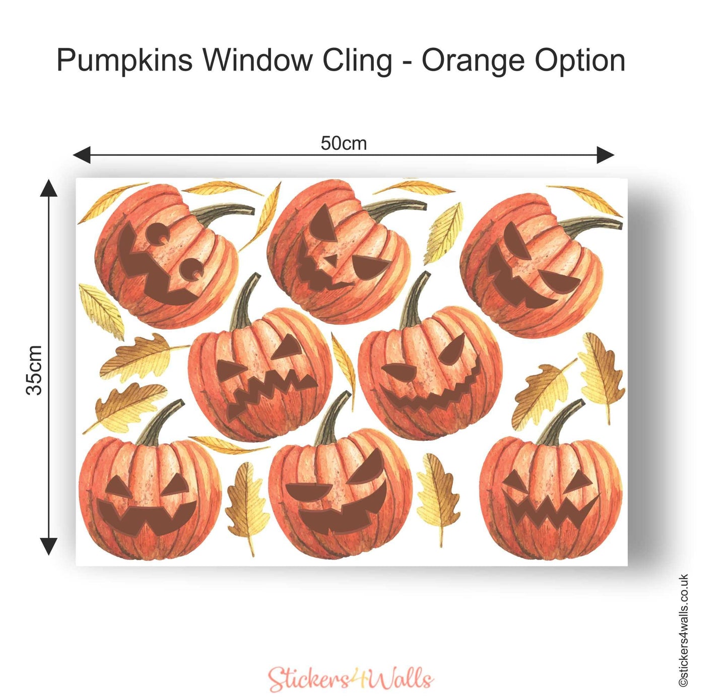 Pumpkin Halloween Window Cling Decoration - Reusable - ScentiMelti Home Fragrance, Beauty & Gifts UK