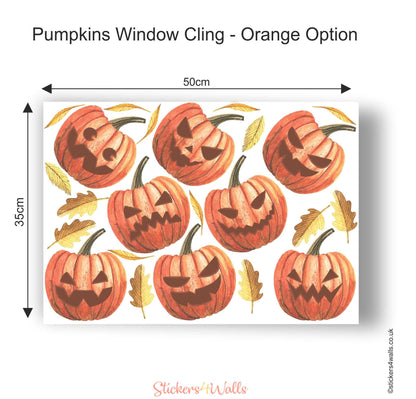 Pumpkin Halloween Window Cling Decoration - Reusable - ScentiMelti Home Fragrance, Beauty & Gifts UK