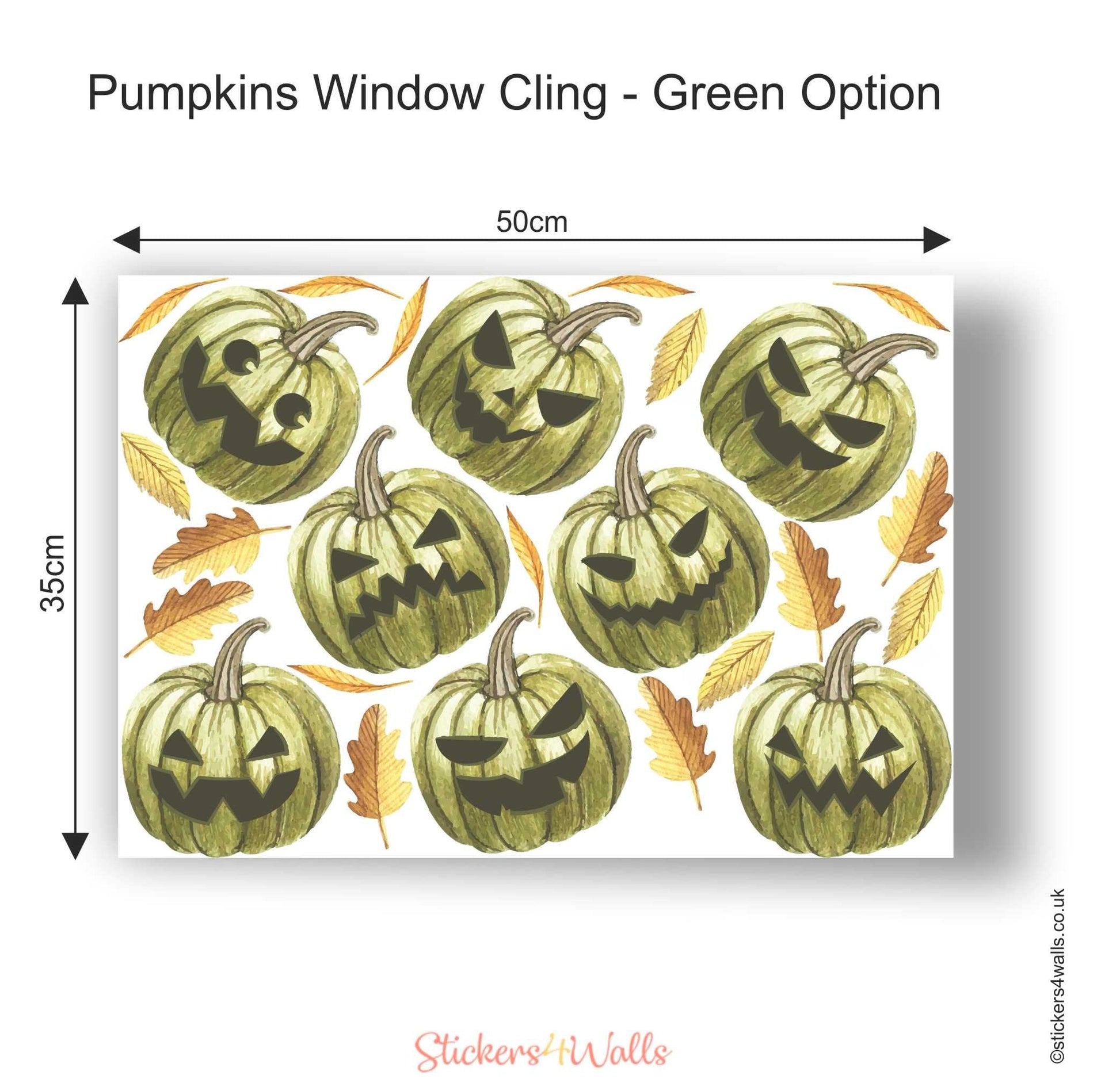 Pumpkin Halloween Window Cling Decoration - Reusable - ScentiMelti Home Fragrance, Beauty & Gifts UK